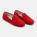 Mocassin Rouge Cuir Véritable