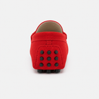 Mocassin Rouge Cuir Véritable