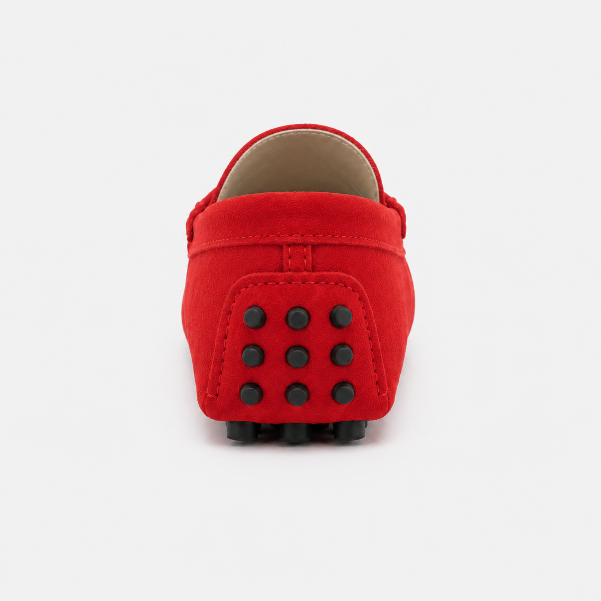 Mocassin Rouge Cuir Véritable