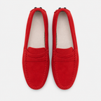 Mocassin Rouge Cuir Véritable