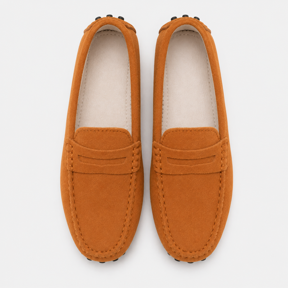 Mocassin Cuir De Porc De Vache À Enfiler