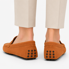 Mocassin Cuir De Porc De Vache À Enfiler