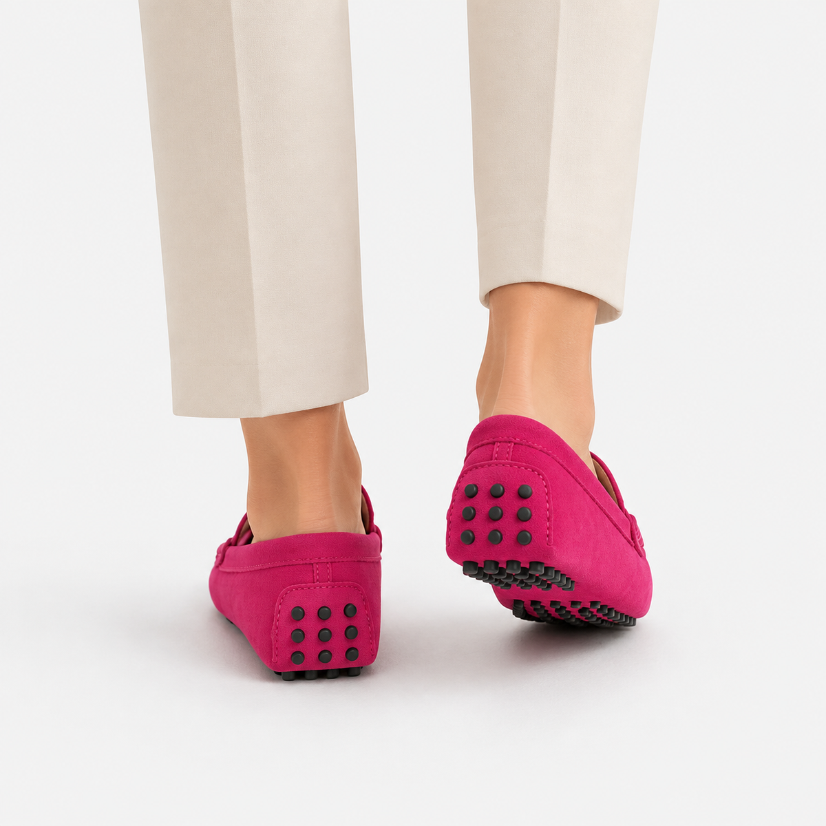 Mocassin Caoutchouc Cuir De Vache