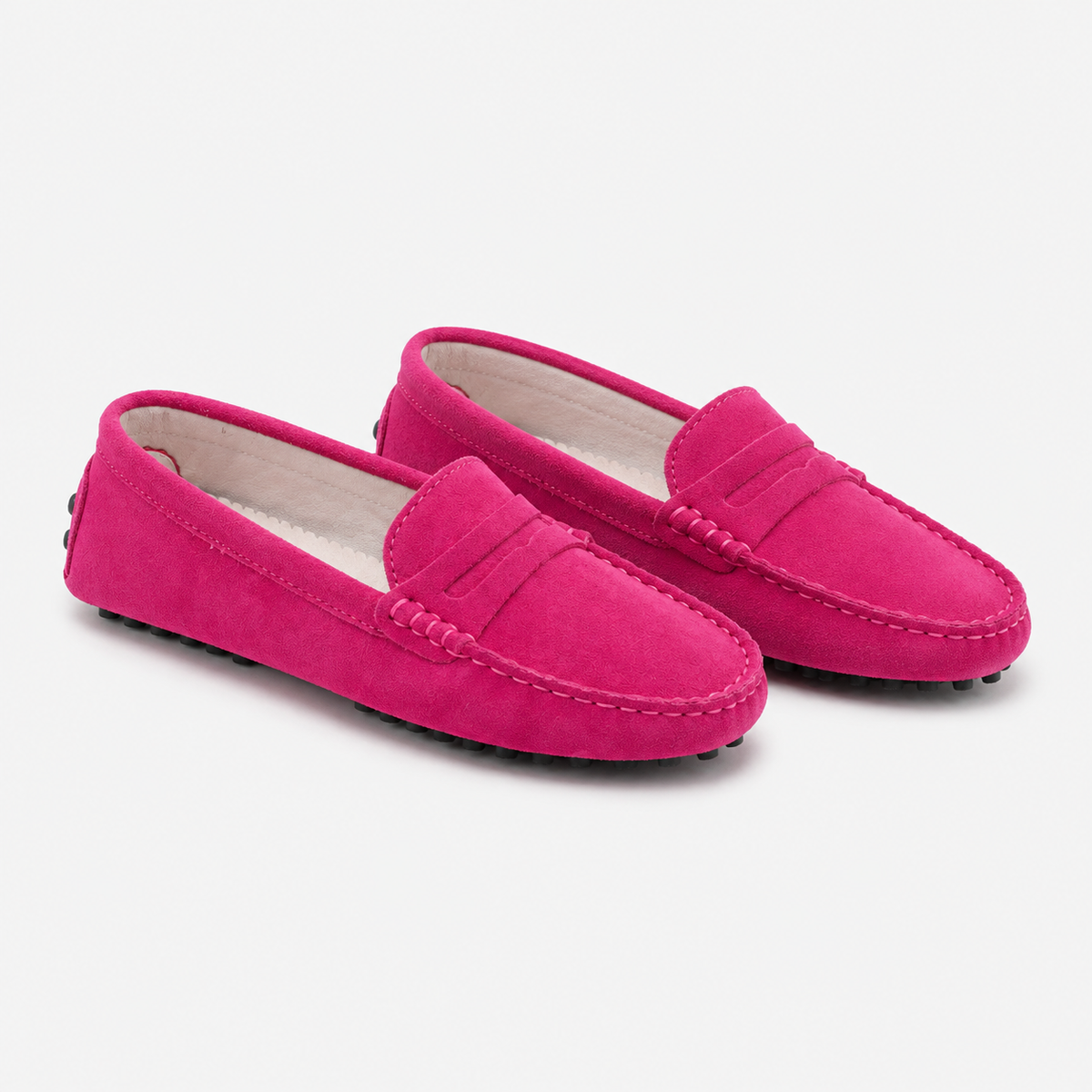 Mocassin Caoutchouc Cuir De Vache