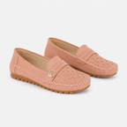 Mocassins En Cuir Artificiel À Enfiler Avec Broderie
