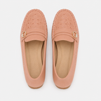 Mocassins En Cuir Artificiel À Enfiler Avec Broderie