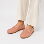 Mocassins En Cuir Artificiel À Enfiler Avec Broderie