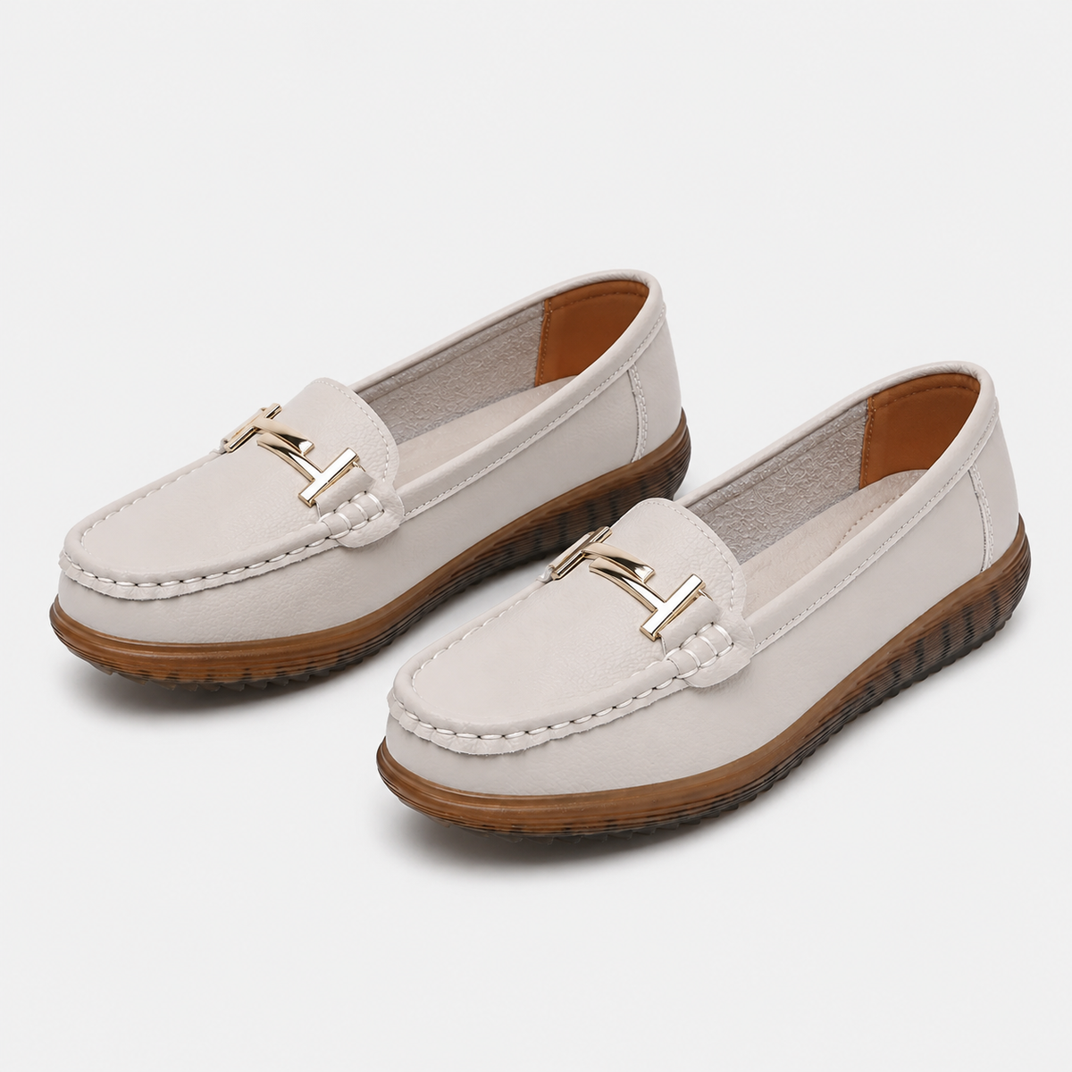 Mocassin Cuir Fendu À Enfiler