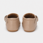 Chaussures premiers pas bébé fille beige en similicuir PU