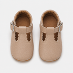 Chaussures premiers pas bébé fille beige en similicuir PU