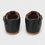 Chaussures premiers pas bébé fille noires en similicuir PU à boucle