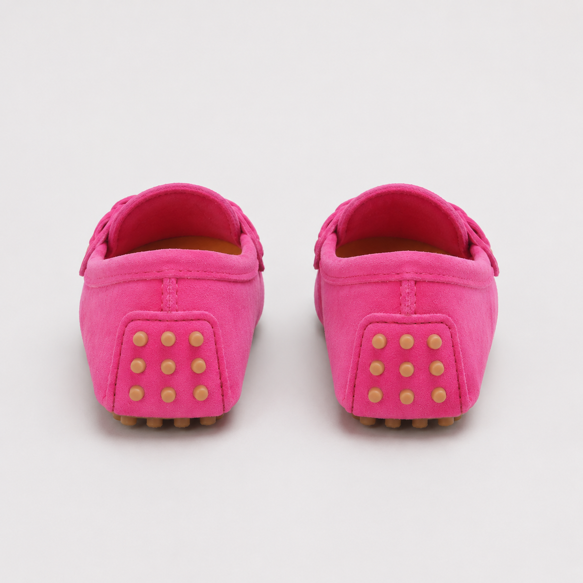 Mocassin Cuir Synthétique PU Sans Lacets Rose Fuchsia