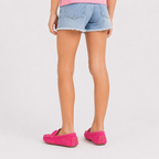 Mocassin Cuir Synthétique PU Sans Lacets Rose Fuchsia