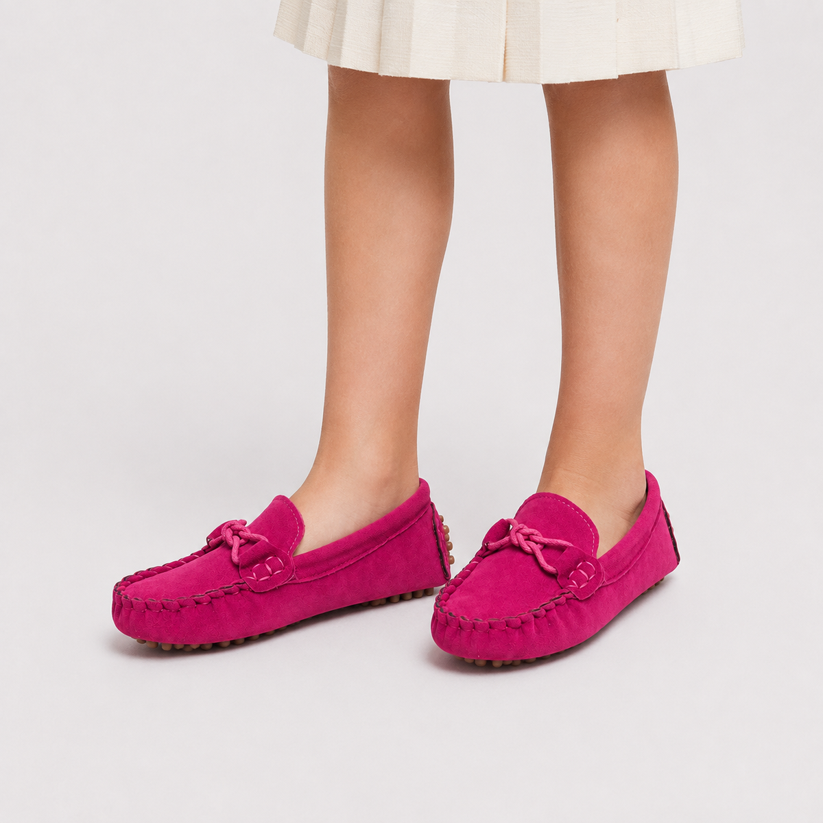 Mocassins Toutes Saisons Fuchsia À Enfiler
