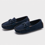 Mocassin Cuir PU Bleu Marine À Enfiler
