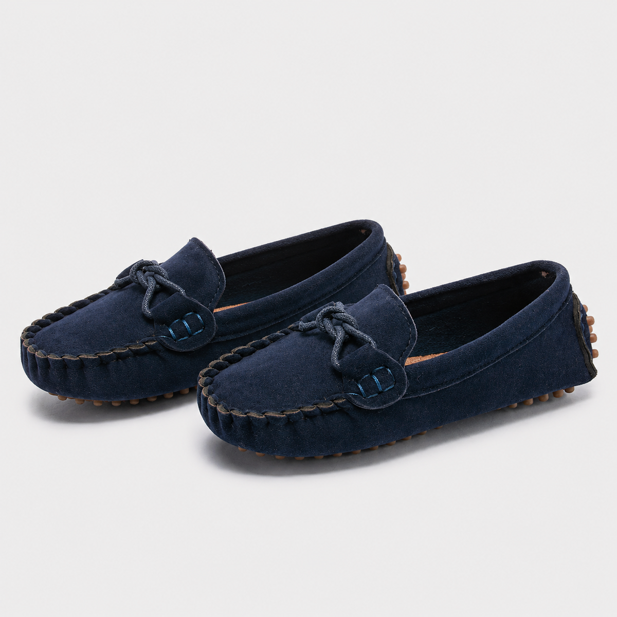 Mocassin Cuir PU Bleu Marine À Enfiler