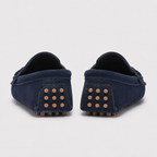 Mocassin Cuir PU Bleu Marine À Enfiler