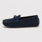 Mocassin Cuir PU Bleu Marine À Enfiler