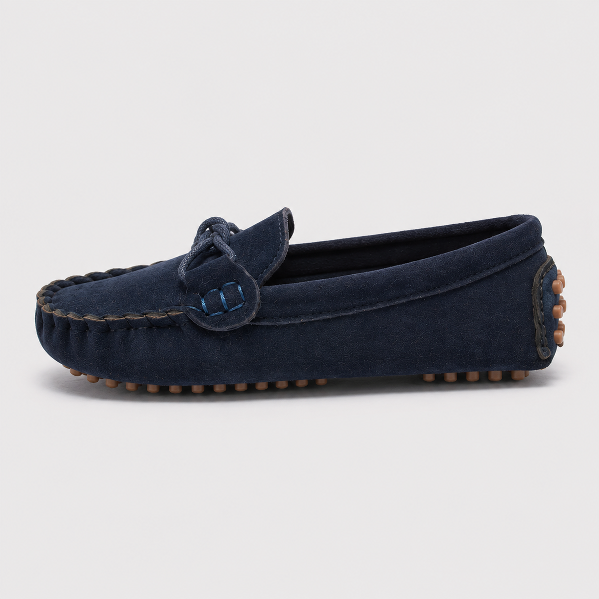 Mocassin Cuir PU Bleu Marine À Enfiler