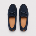 Mocassin Cuir PU Bleu Marine À Enfiler
