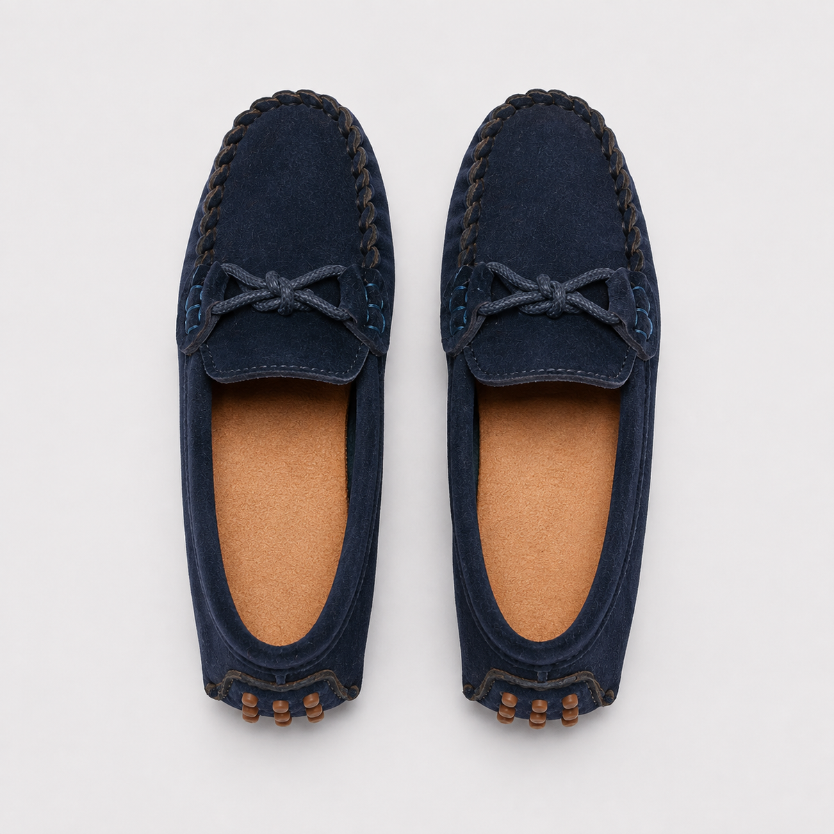 Mocassin Cuir PU Bleu Marine À Enfiler