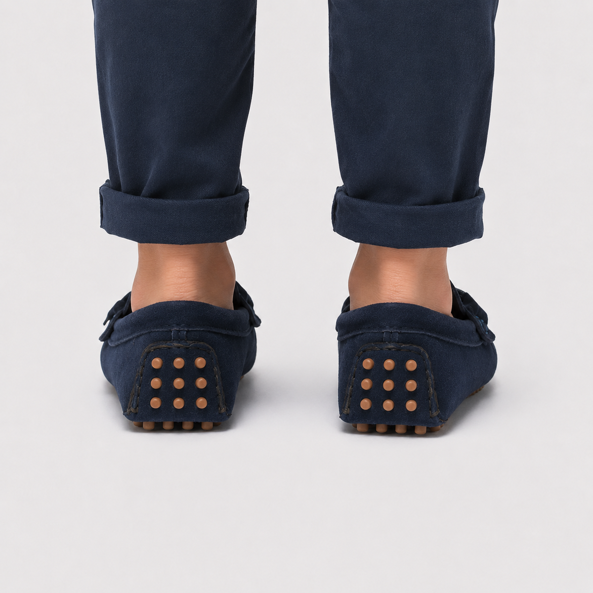 Mocassin Cuir PU Bleu Marine À Enfiler