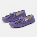 Mocassin Violet Cuir Véritable