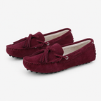 Mocassin Cuir De Porc Bordeaux De Vache