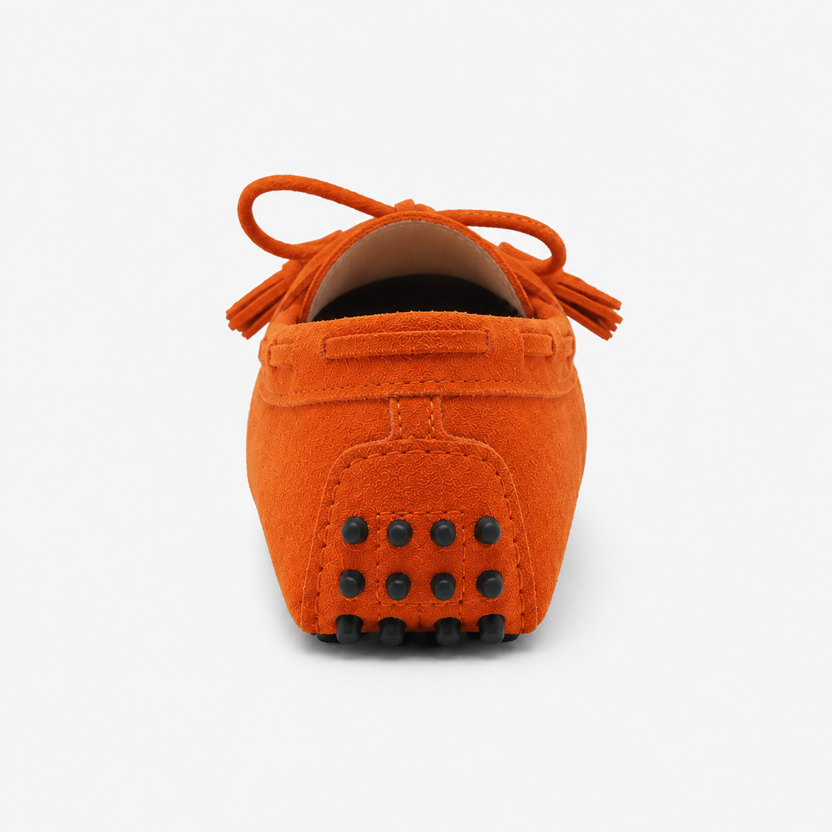 Mocassin Cuir De Vache Orange