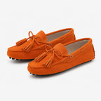 Mocassin Cuir De Vache Orange