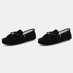Mocassin Semelle Extérieure En Caoutchouc Cuir Véritable