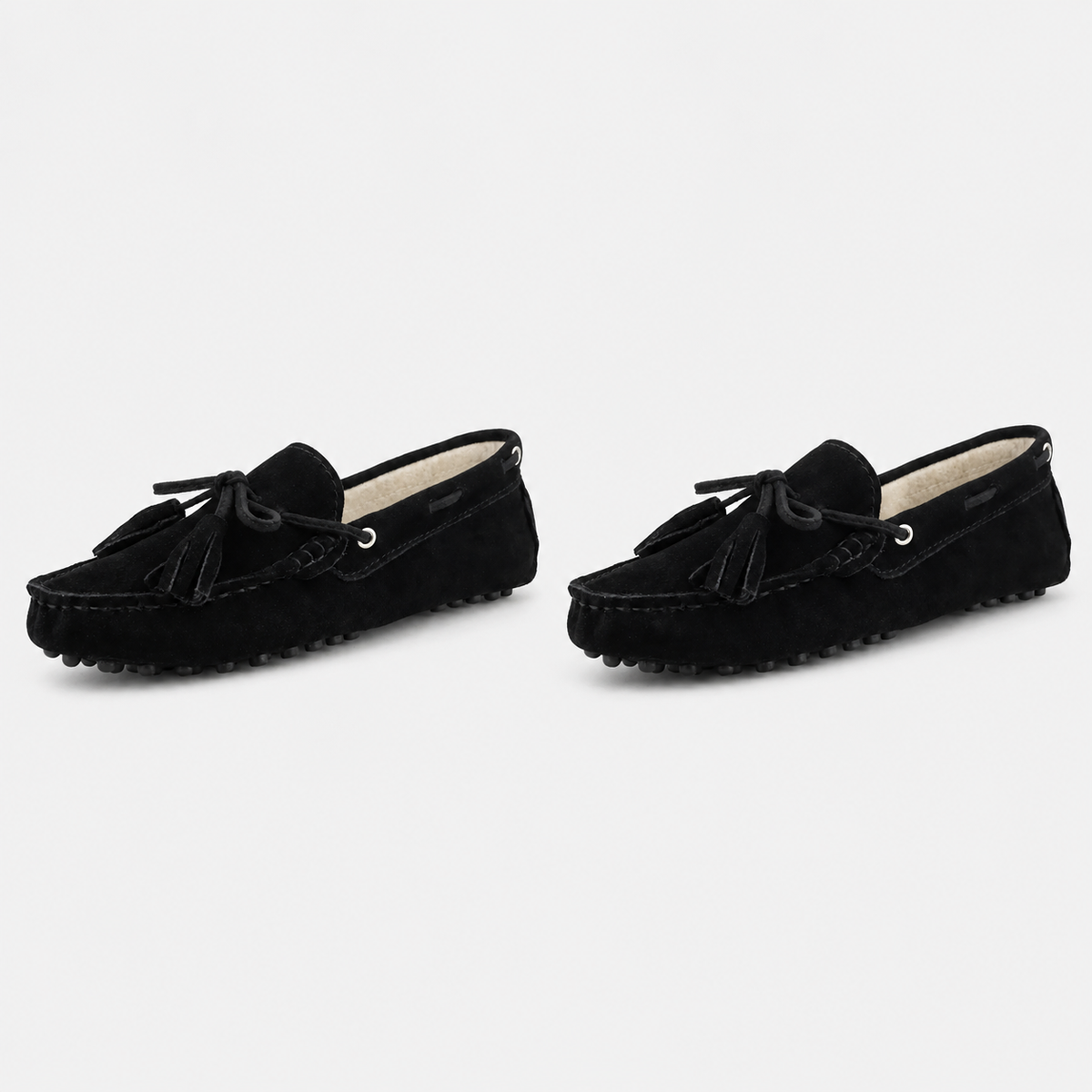 Mocassin Semelle Extérieure En Caoutchouc Cuir Véritable
