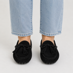 Mocassin Semelle Extérieure En Caoutchouc Cuir Véritable