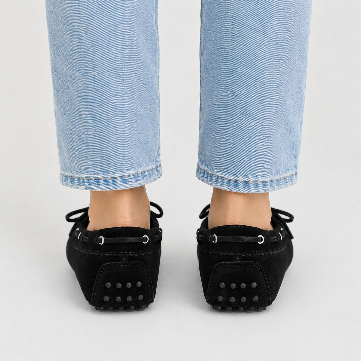 Mocassin Semelle Extérieure En Caoutchouc Cuir Véritable