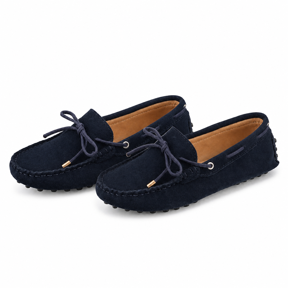 Mocassin Bleu Marine Cuir De Vache