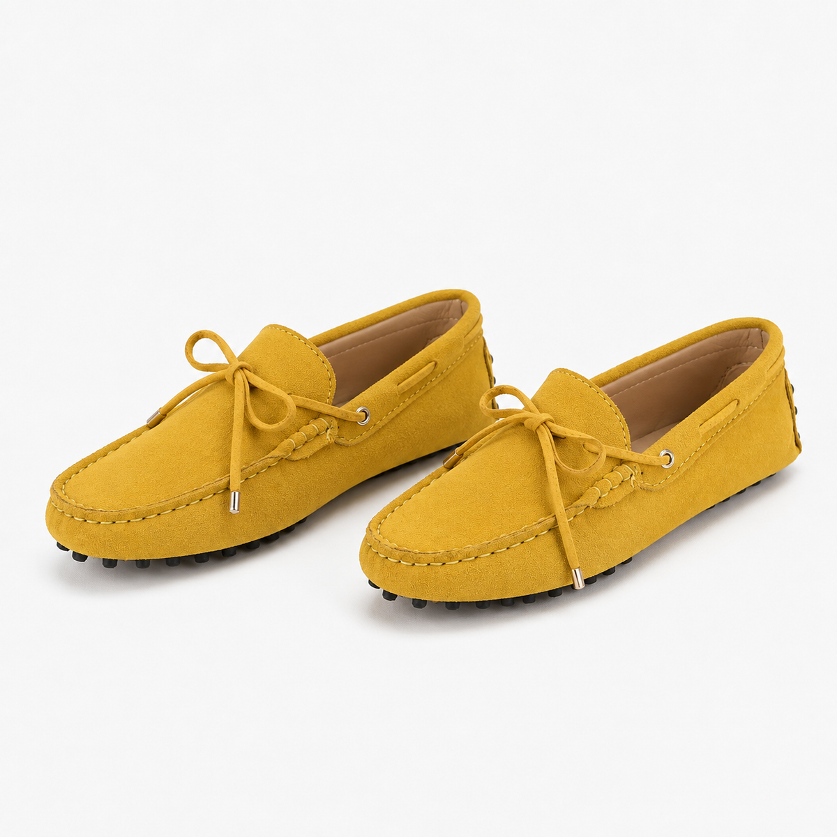 Mocassin Femme Élégant Cuir De Vache À Enfiler