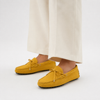Mocassin Femme Élégant Cuir De Vache À Enfiler