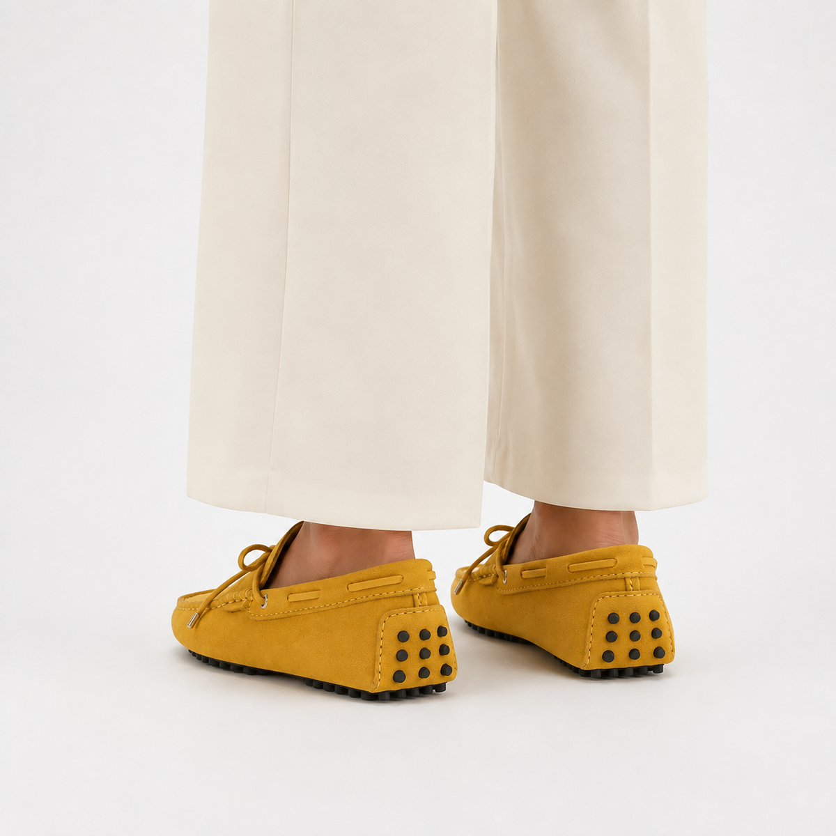 Mocassin Femme Élégant Cuir De Vache À Enfiler