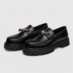 Mocassin Noir À Plateforme