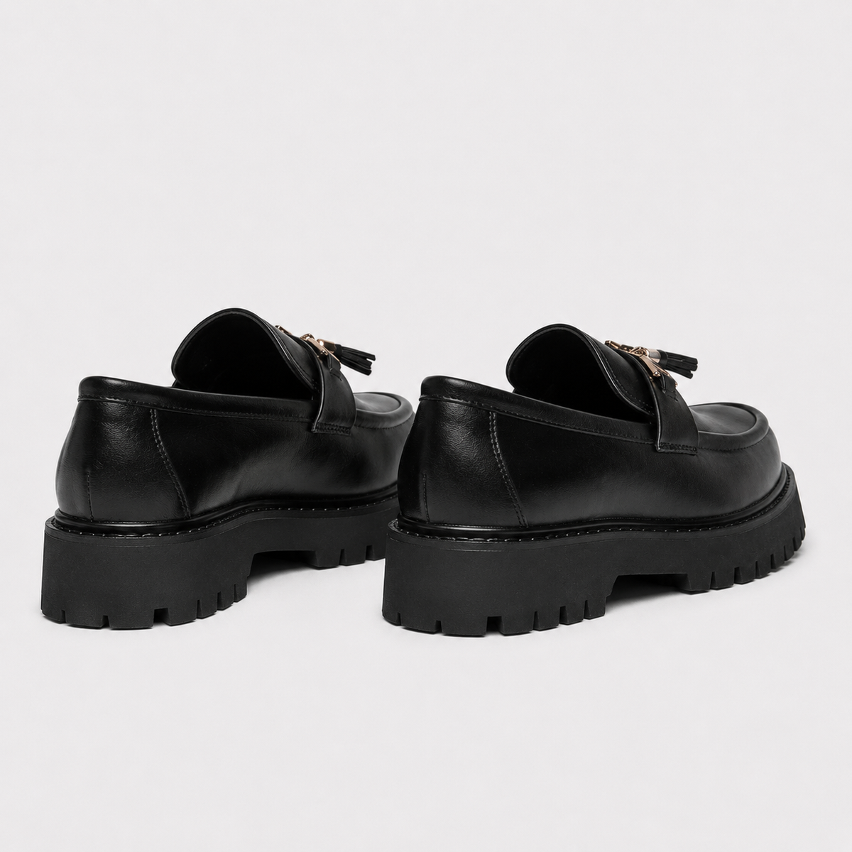 Mocassin Noir À Plateforme