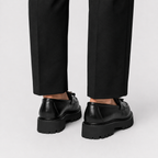 Mocassin Noir À Plateforme