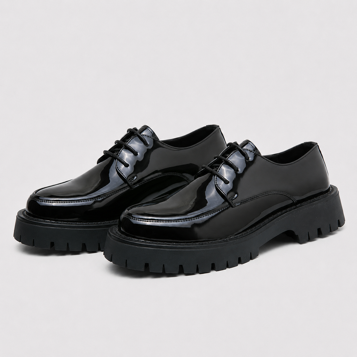 Mocassin Noir À Lacets