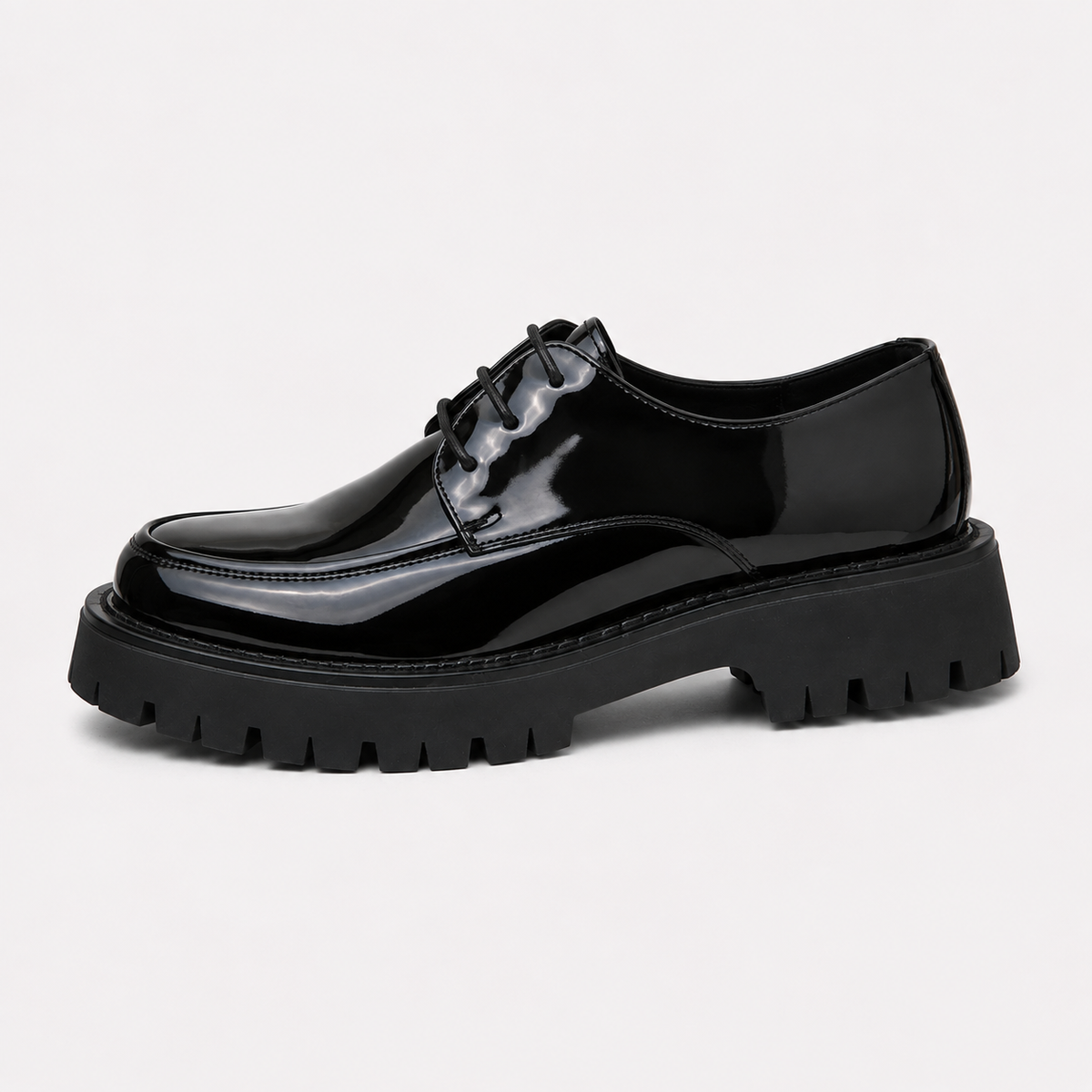 Mocassin Noir À Lacets