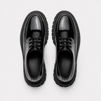 Mocassin Noir À Lacets