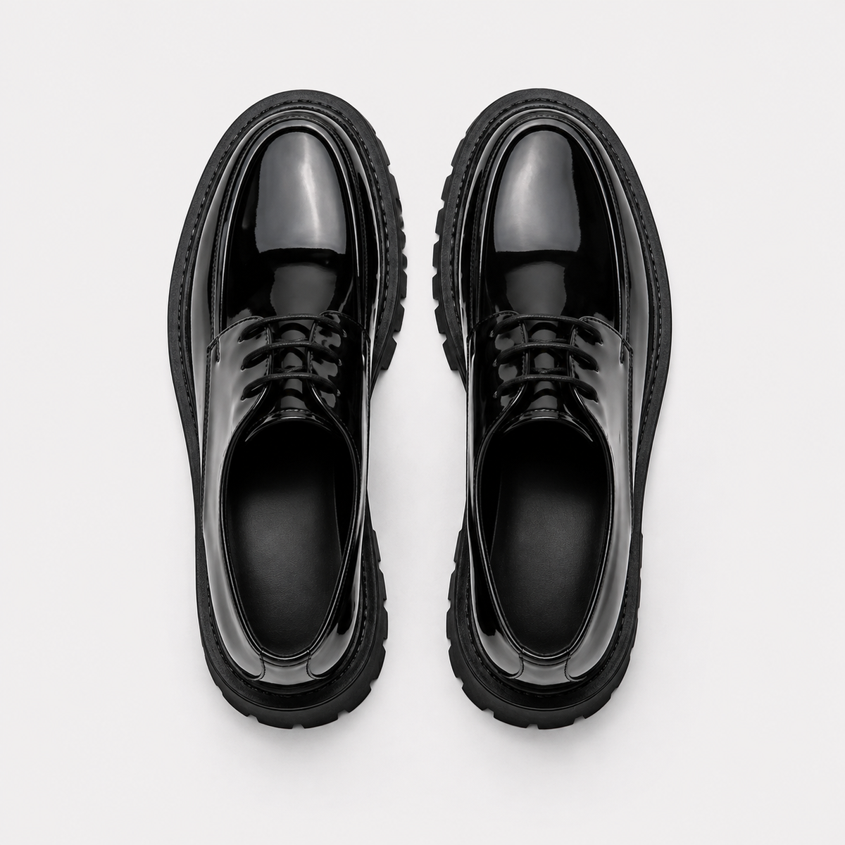 Mocassin Noir À Lacets
