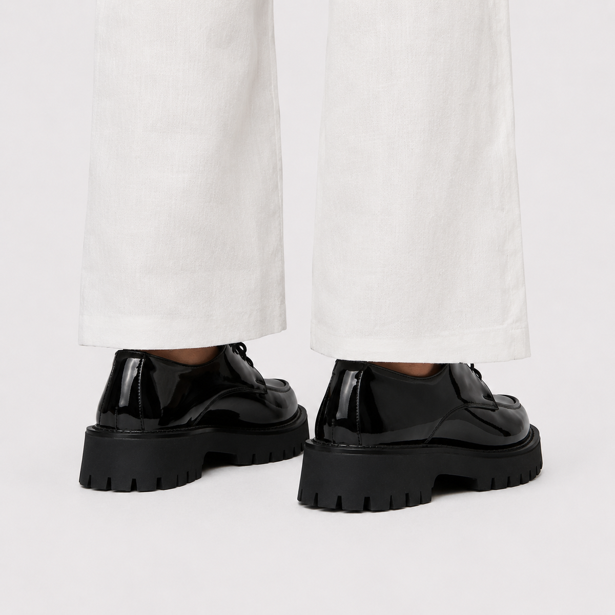 Mocassin Noir À Lacets