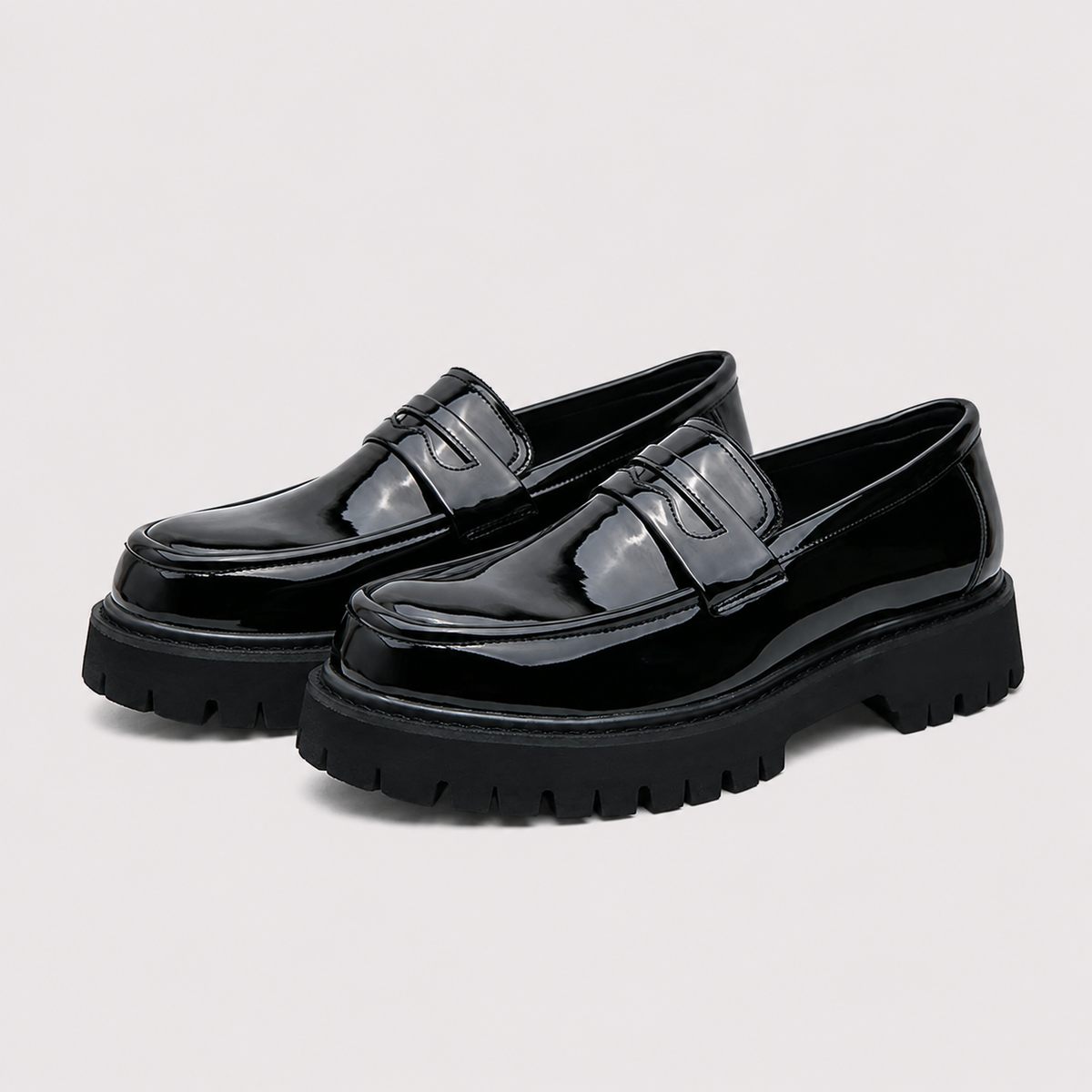 Mocassin À Plateforme Noir