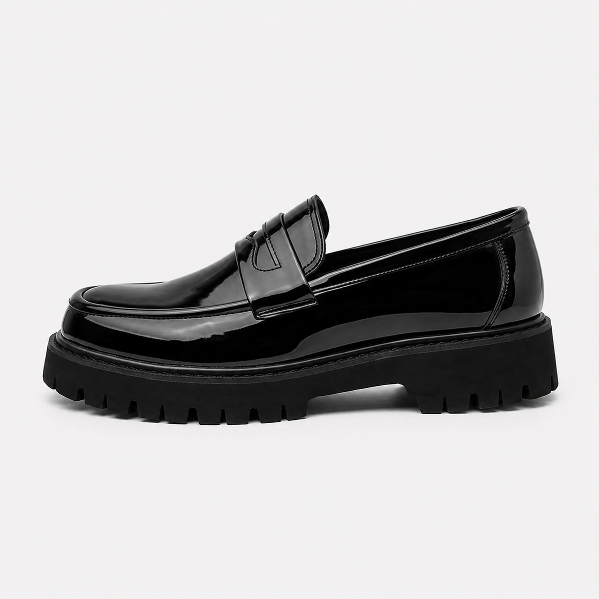 Mocassin À Plateforme Noir