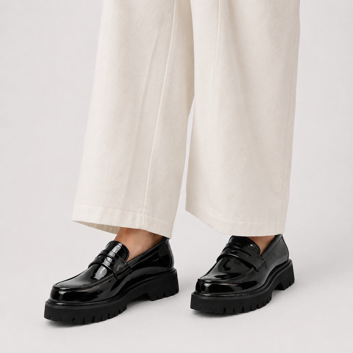Mocassin À Plateforme Noir