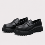 Mocassin PU Noir À Enfiler